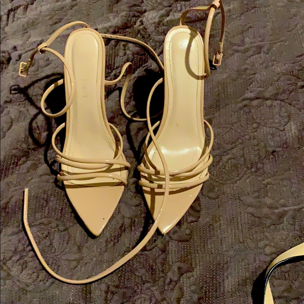 Nude strap heels